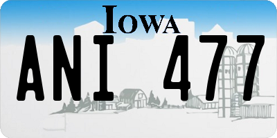 IA license plate ANI477