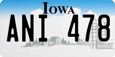 IA license plate ANI478