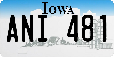 IA license plate ANI481