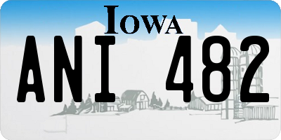 IA license plate ANI482