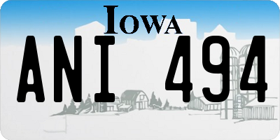 IA license plate ANI494