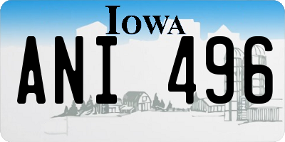 IA license plate ANI496
