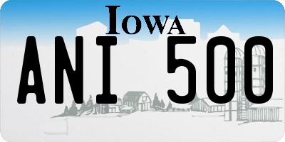 IA license plate ANI500