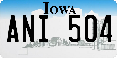 IA license plate ANI504