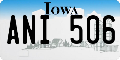 IA license plate ANI506