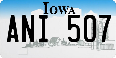 IA license plate ANI507