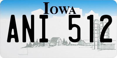 IA license plate ANI512