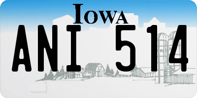 IA license plate ANI514