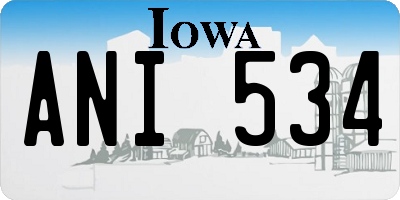 IA license plate ANI534