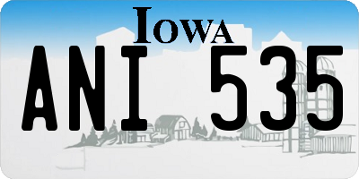 IA license plate ANI535