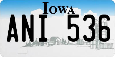 IA license plate ANI536