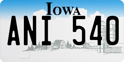 IA license plate ANI540