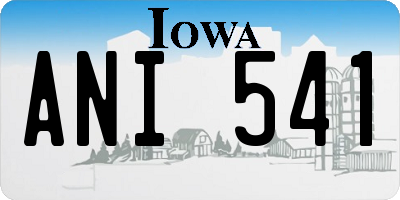 IA license plate ANI541