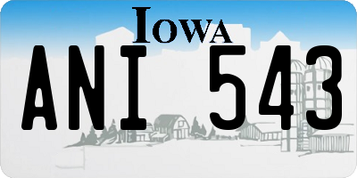 IA license plate ANI543