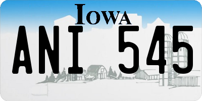 IA license plate ANI545
