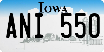 IA license plate ANI550
