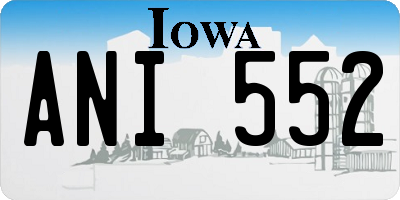 IA license plate ANI552