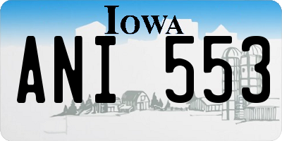 IA license plate ANI553