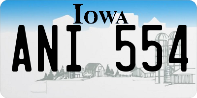 IA license plate ANI554