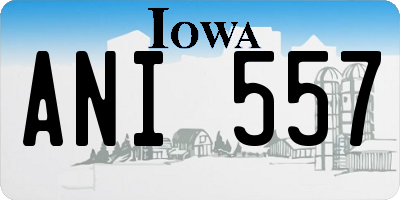 IA license plate ANI557