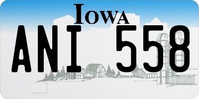 IA license plate ANI558