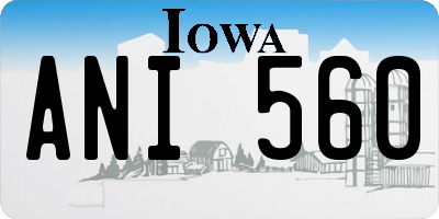 IA license plate ANI560