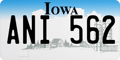 IA license plate ANI562