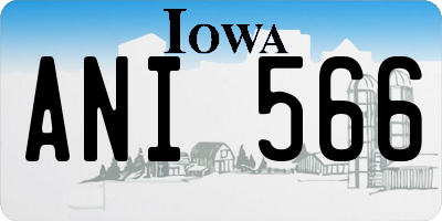 IA license plate ANI566