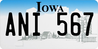 IA license plate ANI567