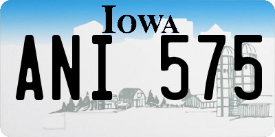 IA license plate ANI575