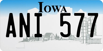 IA license plate ANI577