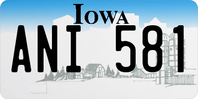 IA license plate ANI581