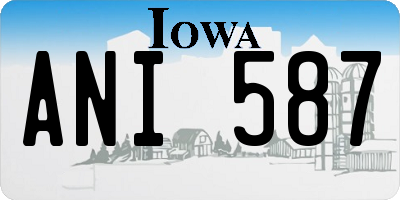 IA license plate ANI587