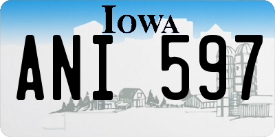 IA license plate ANI597