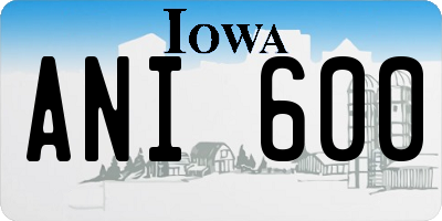 IA license plate ANI600
