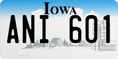 IA license plate ANI601
