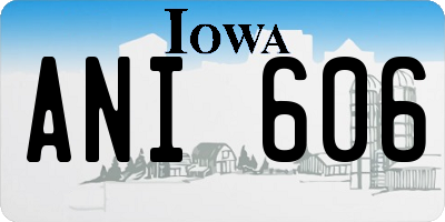 IA license plate ANI606