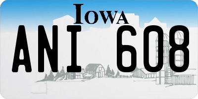 IA license plate ANI608