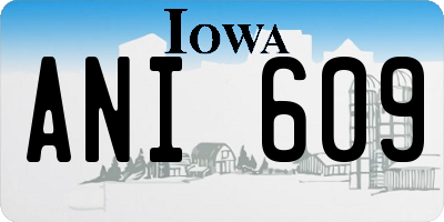 IA license plate ANI609