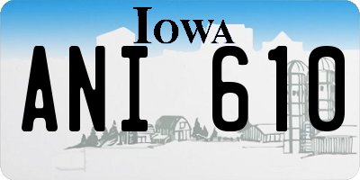 IA license plate ANI610