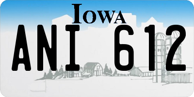 IA license plate ANI612