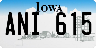 IA license plate ANI615