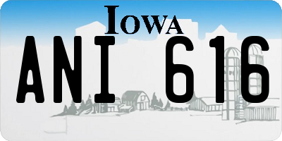 IA license plate ANI616