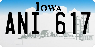 IA license plate ANI617