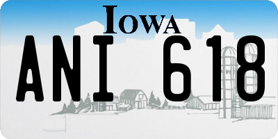 IA license plate ANI618