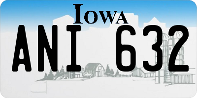 IA license plate ANI632