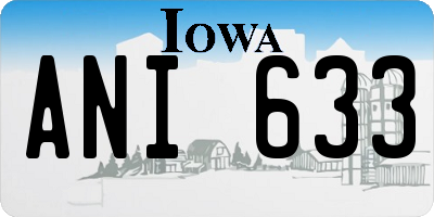 IA license plate ANI633