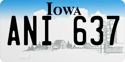IA license plate ANI637