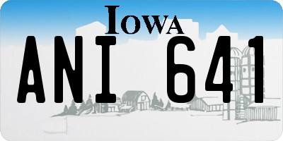 IA license plate ANI641
