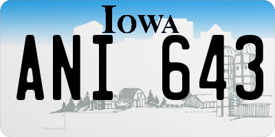 IA license plate ANI643